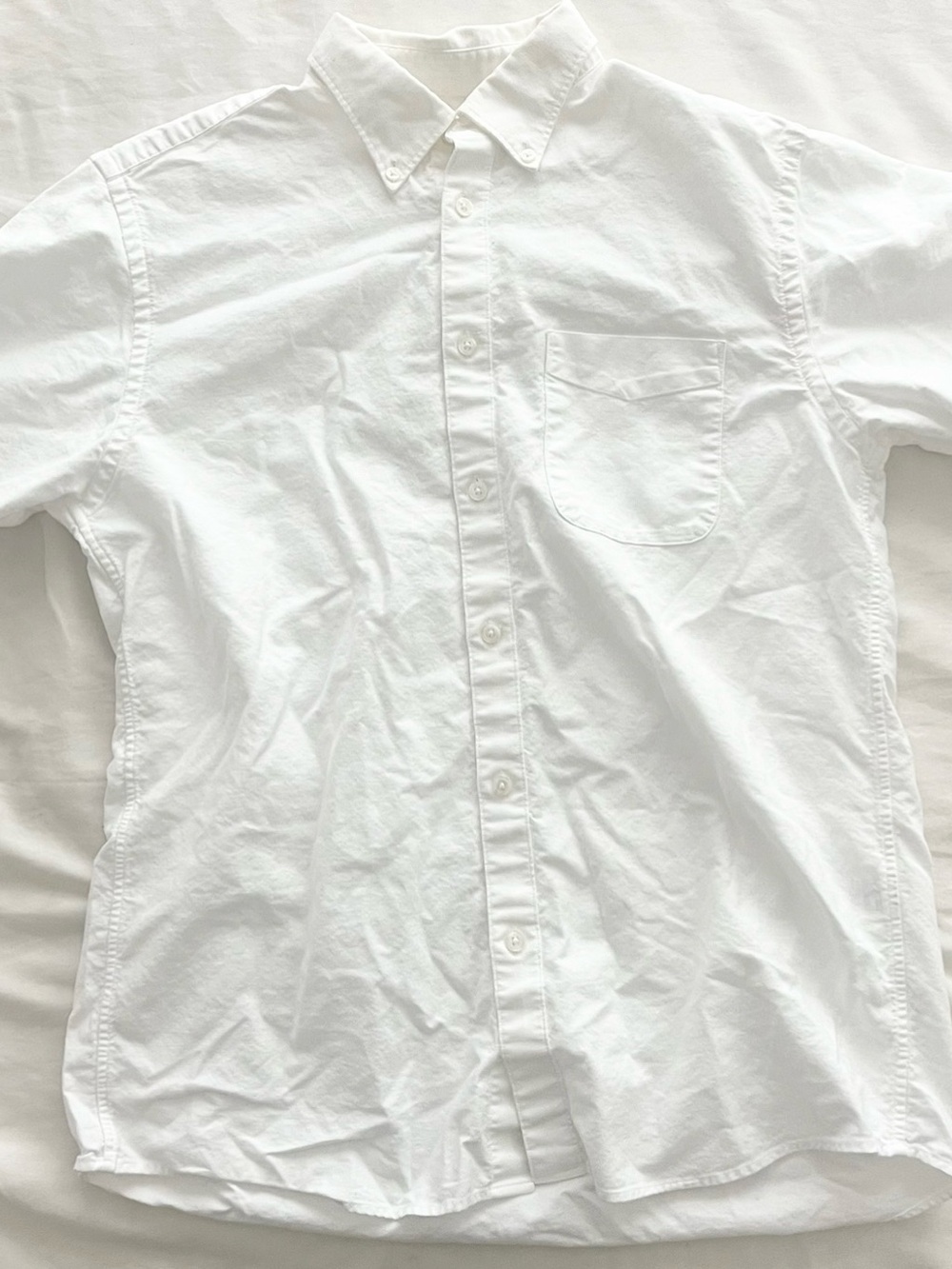 Muji White Button-Down Shirt with Chest Pocket